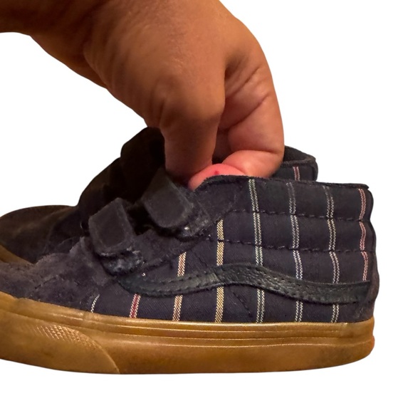 Vans Toddler Navy Suede Velcro Sneakers Sz 8.5 - Picture 5 of 7